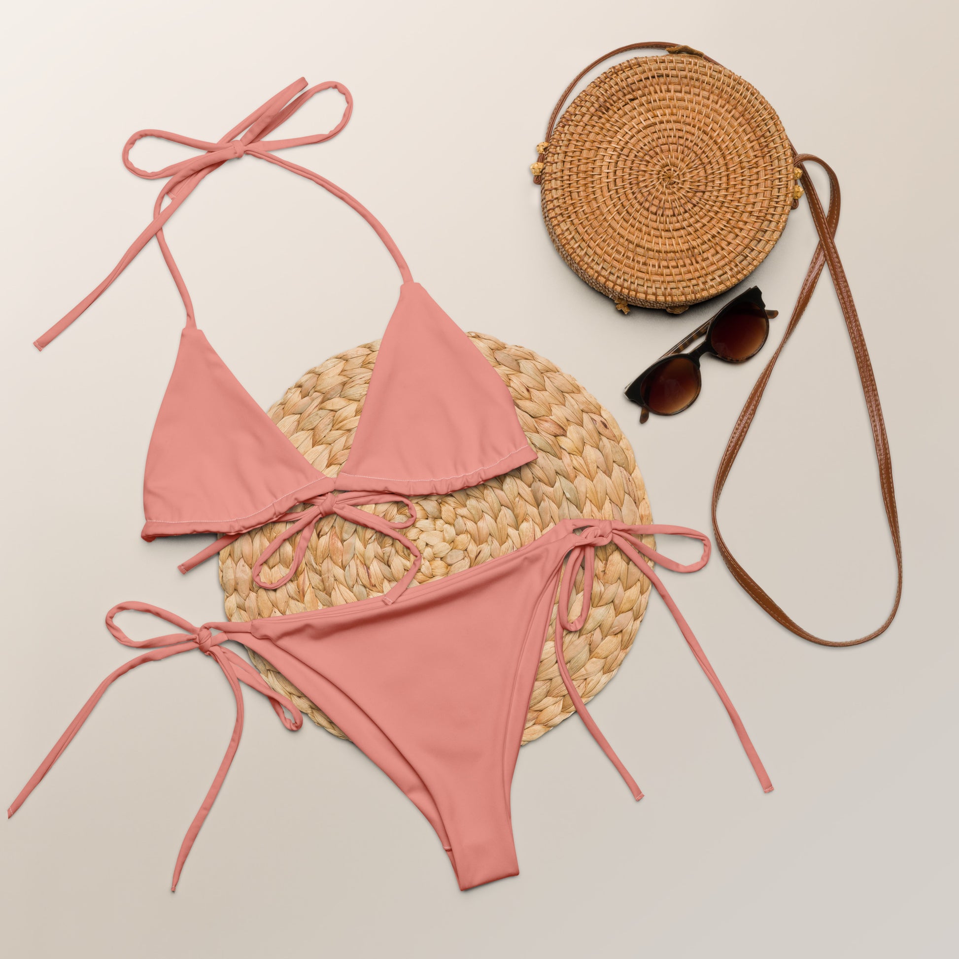 Humble Sportswear, women's Color Match pink plus size string bikini