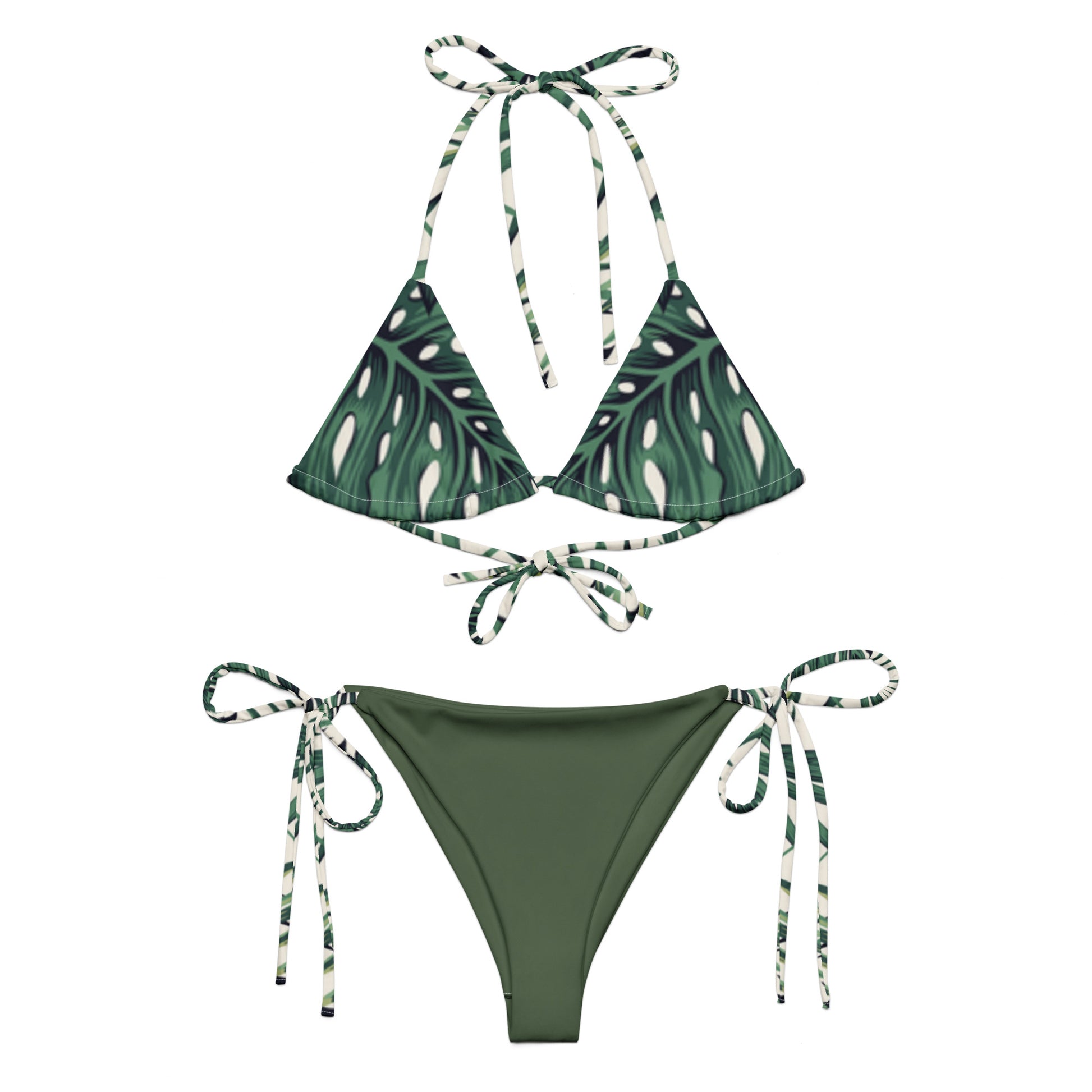 Humble Sportswear, women's tropical palm tree all over print two-piece string bikini