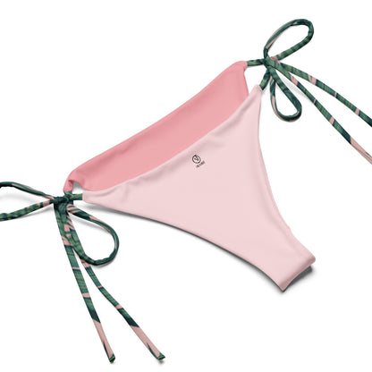 Humble Sportswear, women's tropical palm pink recycled string bikini