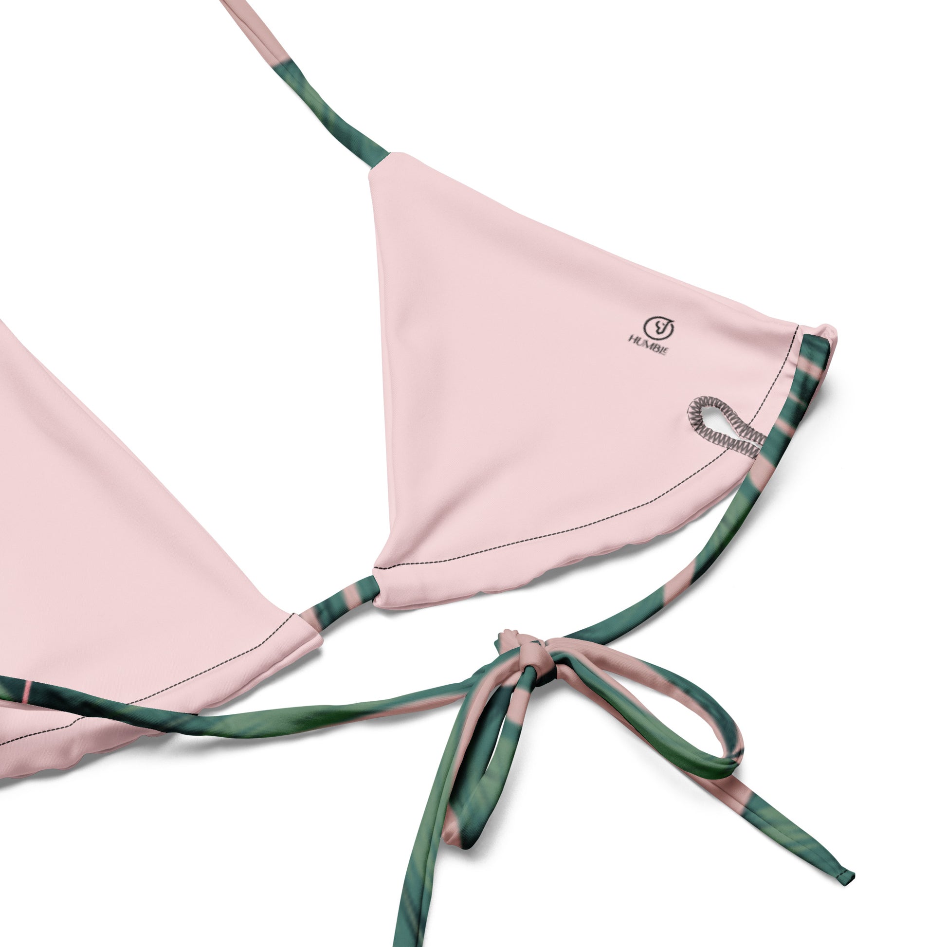 Humble Sportswear, women's tropical palm pink recycled string bikini