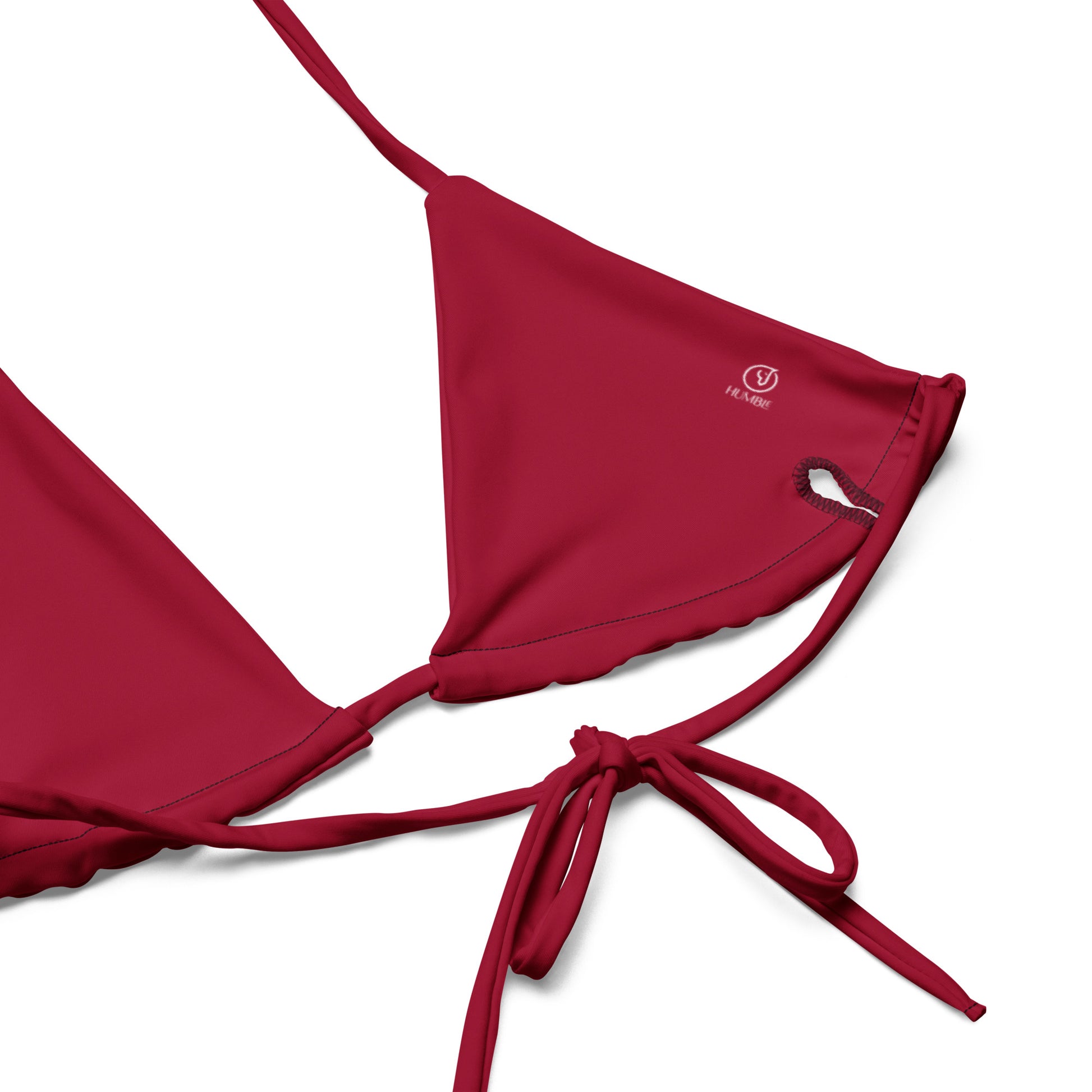 Humble Sportswear, women's red Color Match string bikini set 
