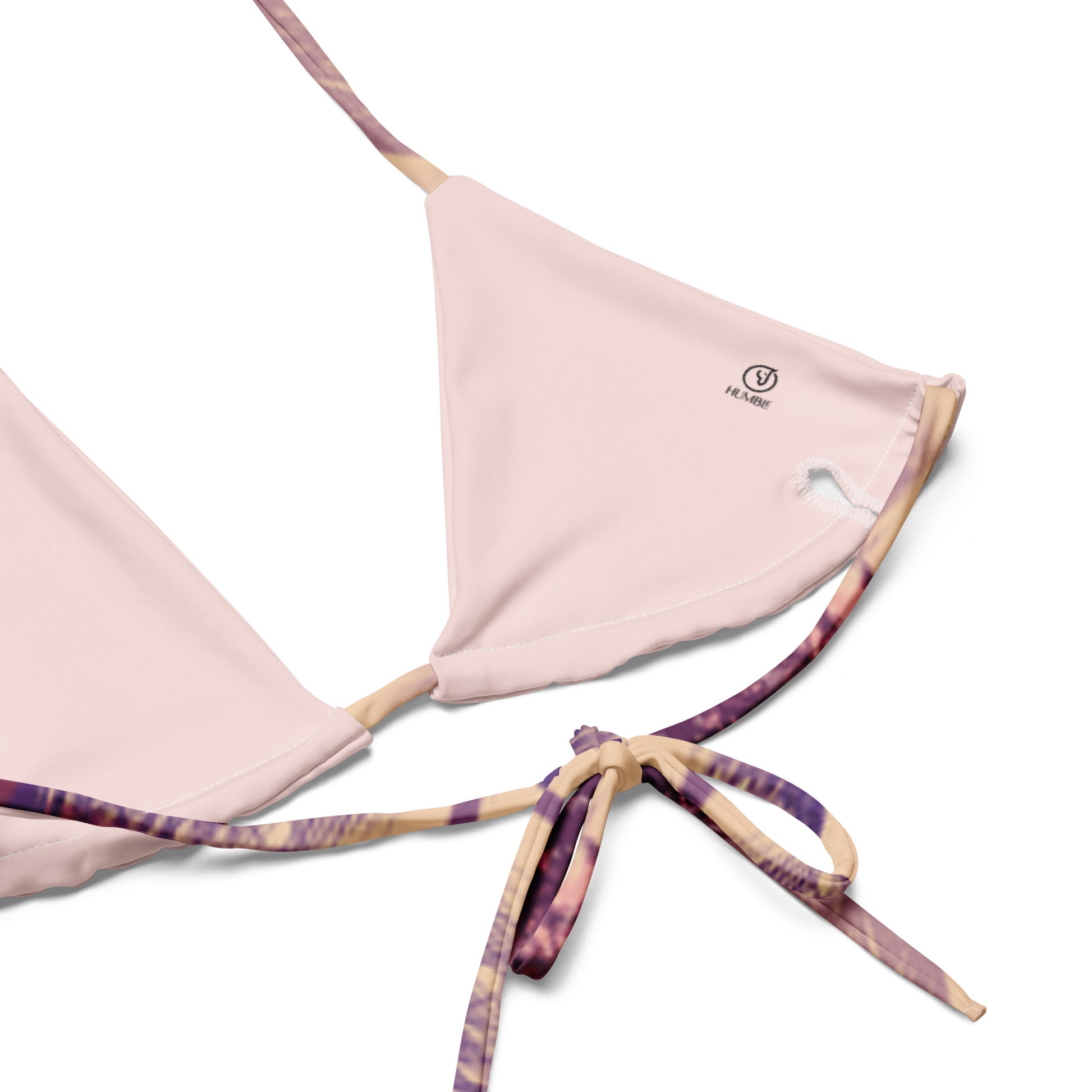 Humble Sportswear, women's mix & match pink tropical all-over print string bikini set