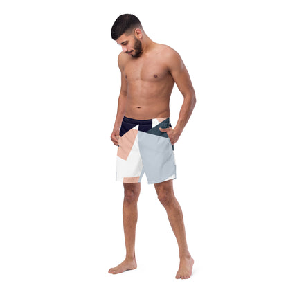 Humble Sportswear, men's abstract, mid-length beach swim trunks