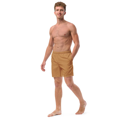Humble Sportswear, men's Color Match neutral brown anti-chafe swim trunks with mesh liner