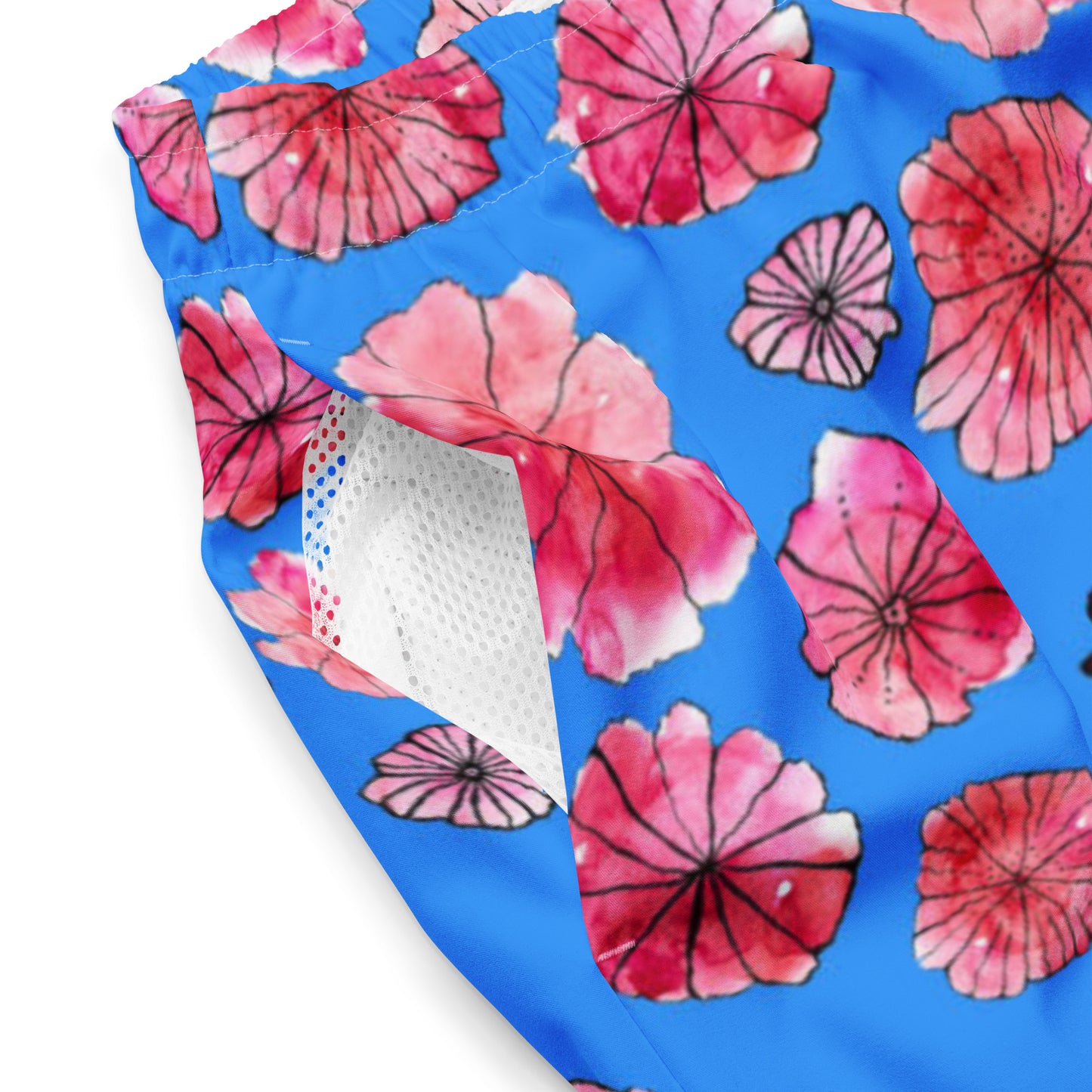 Humble Sportswear, men's activewear floral blue beach swim trunks