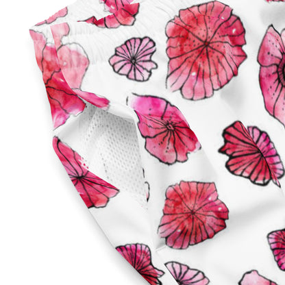 Humble Sportswear, men's floral tropical swim trunks with breathable moisture-wicking fabrics 