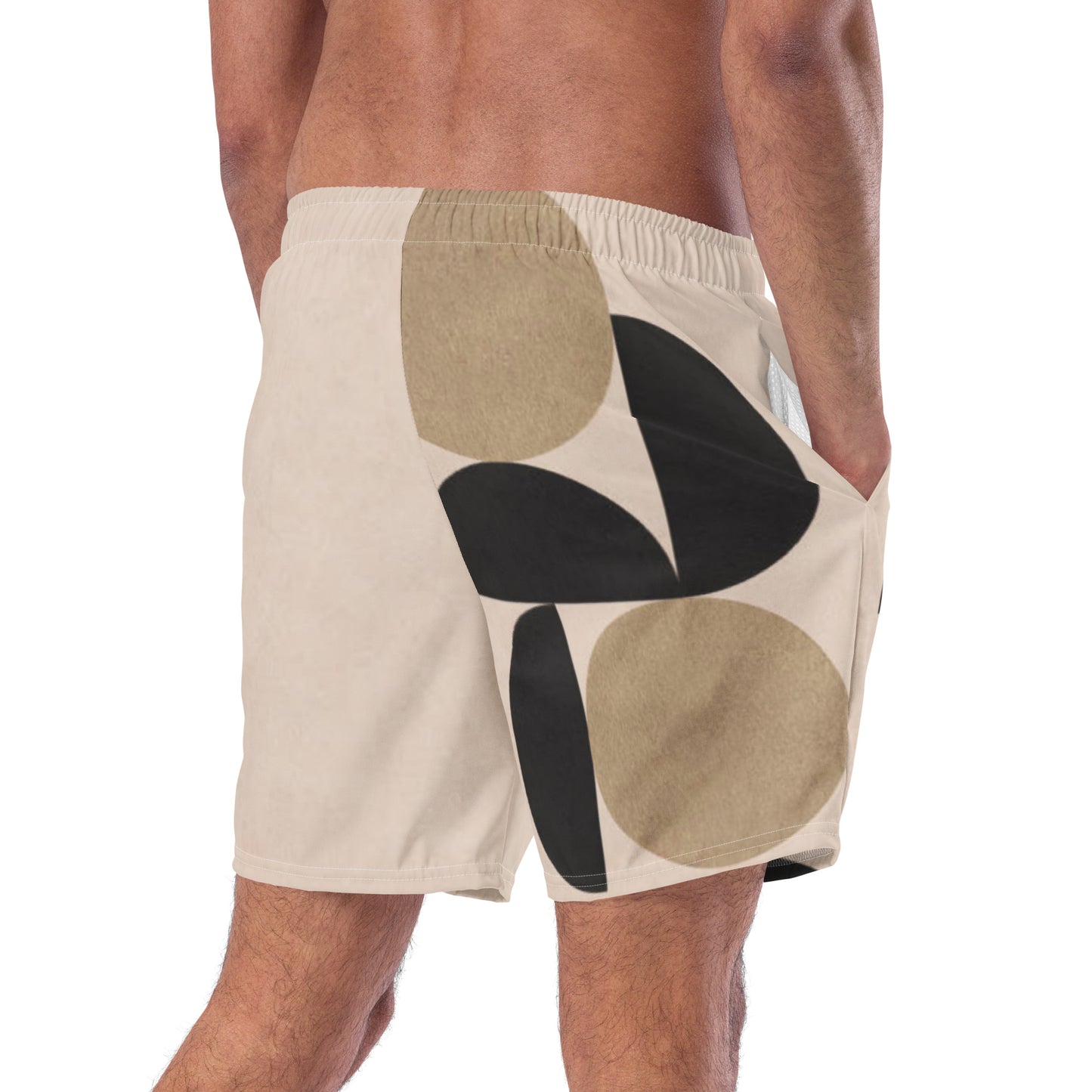 Humble Sportswear, men's moisture-wicking anti-chafing mesh liner abstract print swim trunks