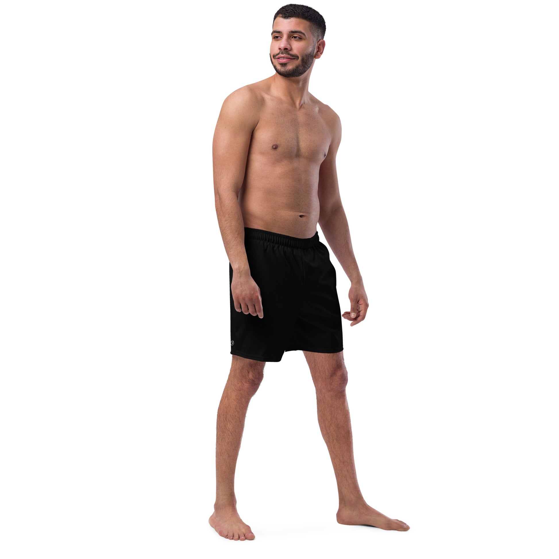 Humble Sportswear, men's Color Match black moisture-wicking swim trunks 