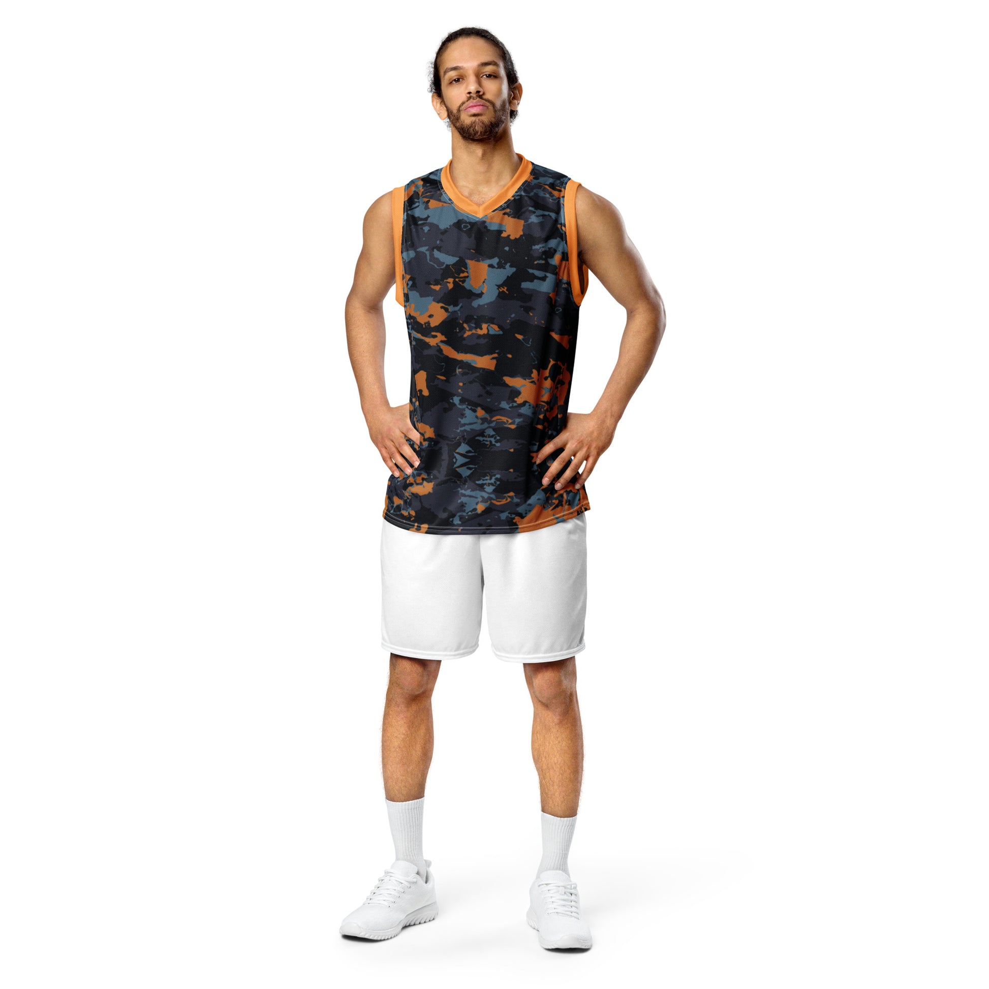 Humble Sportswear, men's sleeveless camo recycled basketball jersey tank top