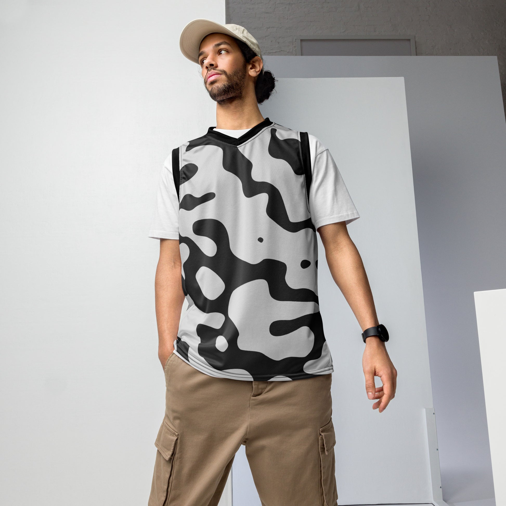 men's camo grey moisture-wicking basketball jersey, Humble Sportswear