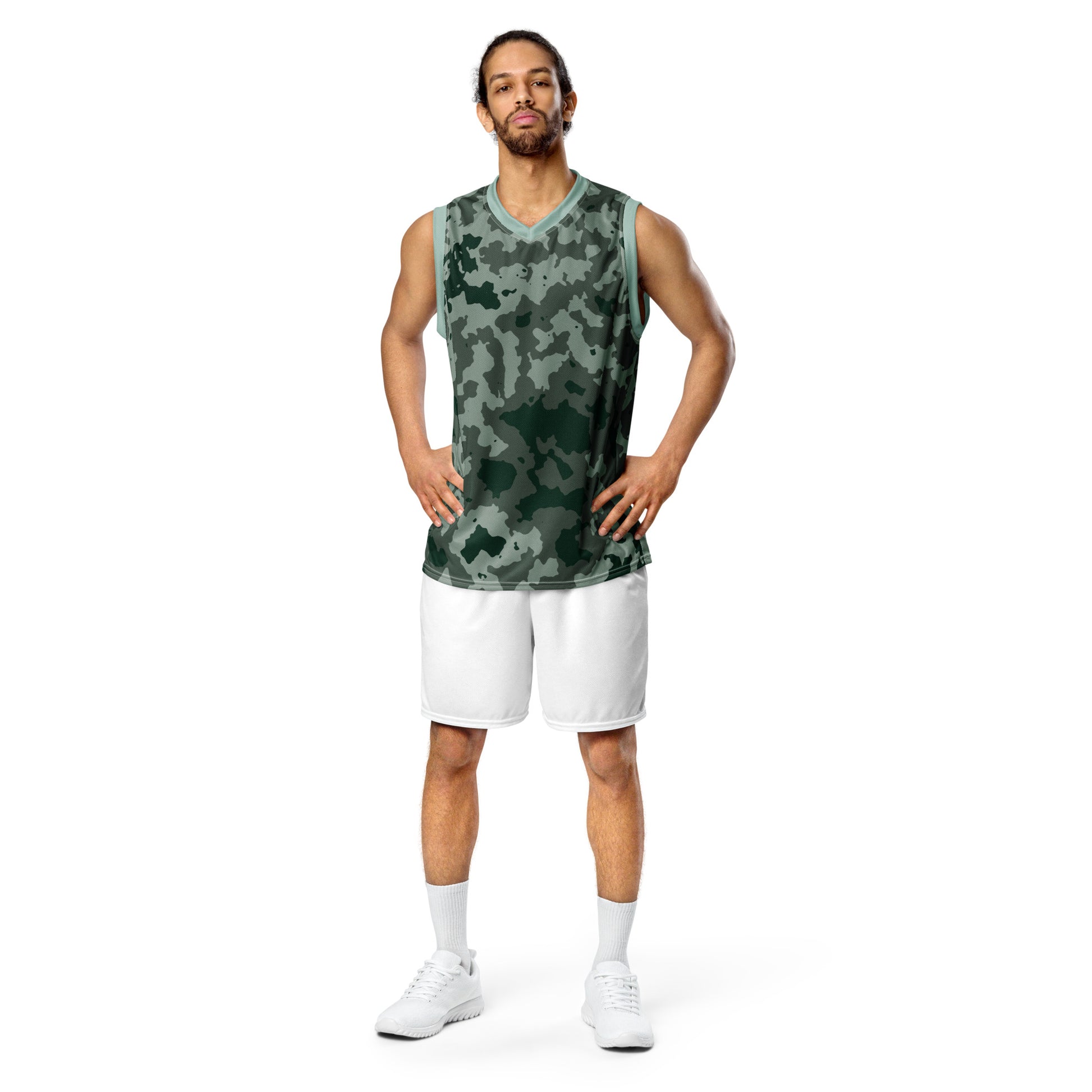 Humble Sportswear, men's green camo workout basketball jersey's