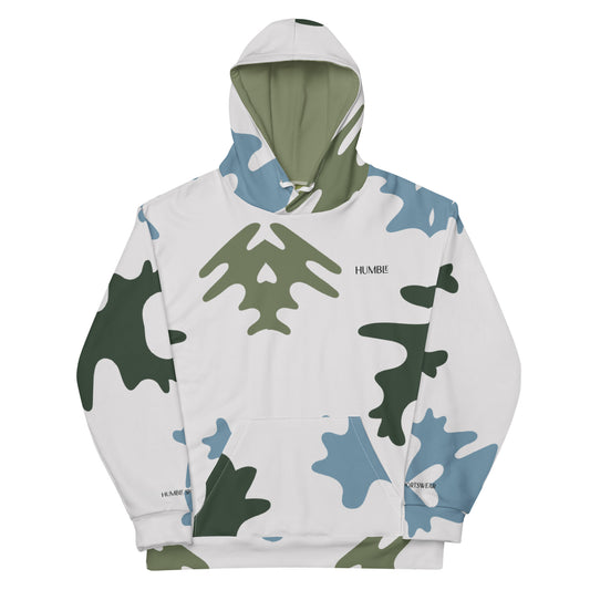 Humble Sportswear, women's abstract all-over printed fleece cotton hoodie