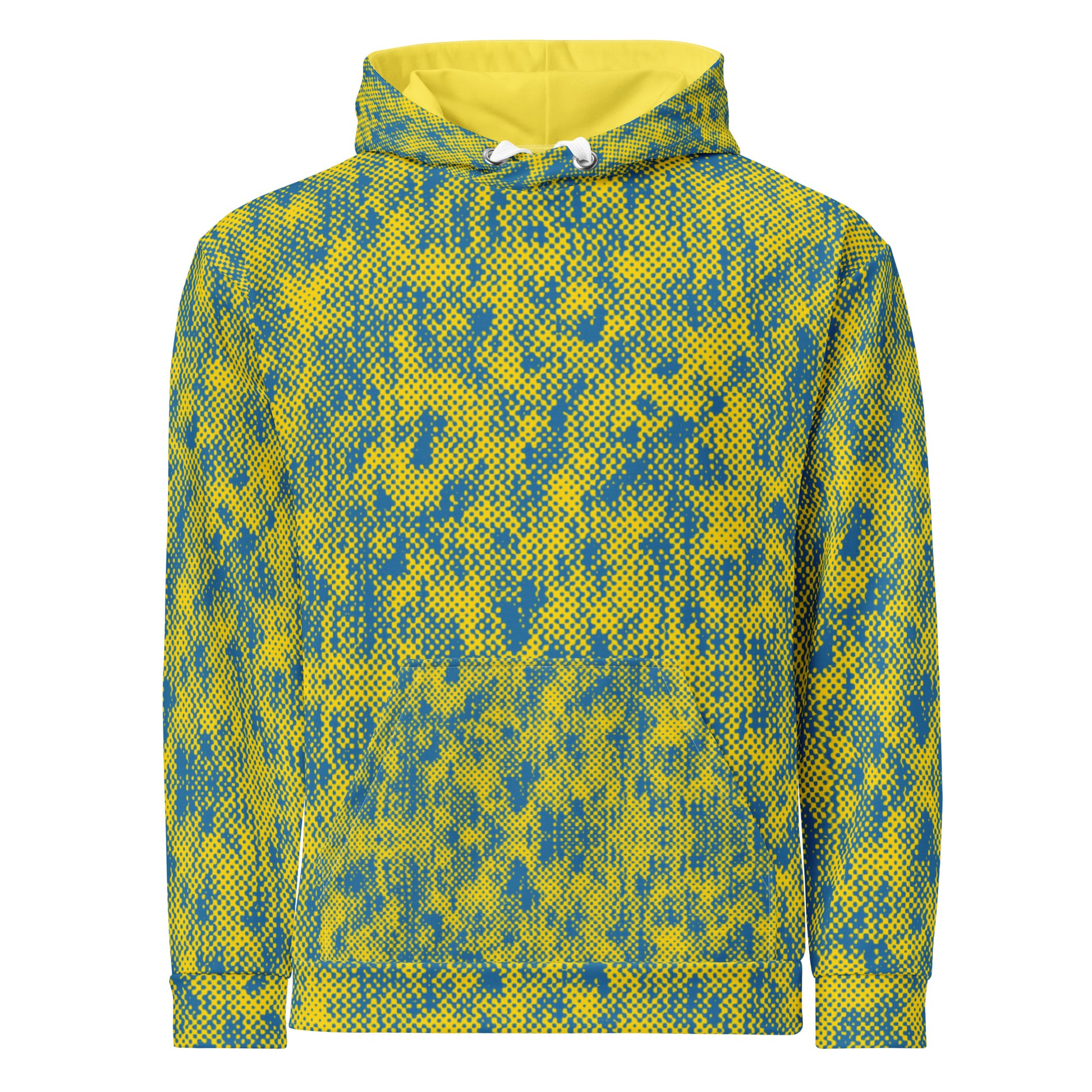 Humble Sportswear women's relaxed fit hoodie pullover all-over print citrine yellow 