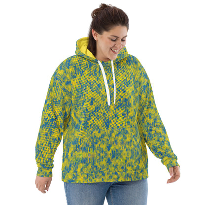 Humble Sportswear women's relaxed fit hoodie pullover all-over print citrine yellow 