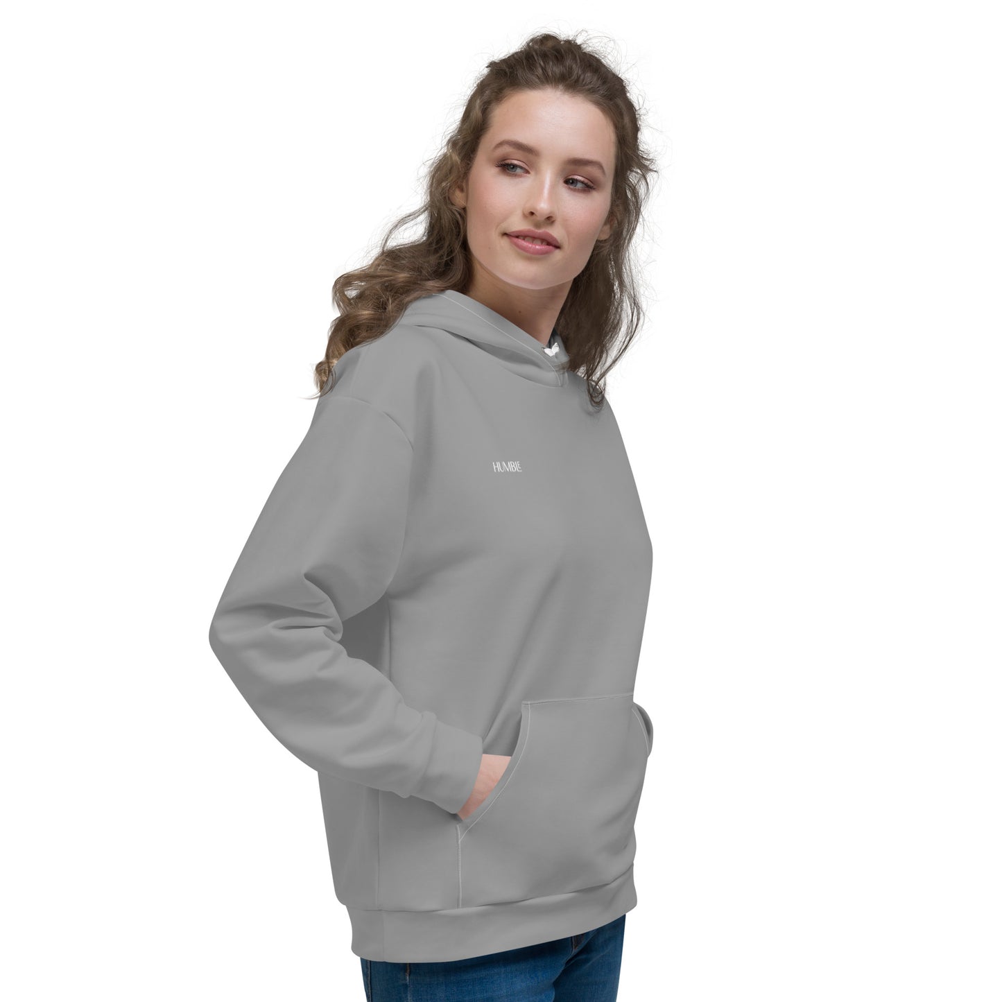 Humble Sportswear women's relaxed fit hoodie color match gray