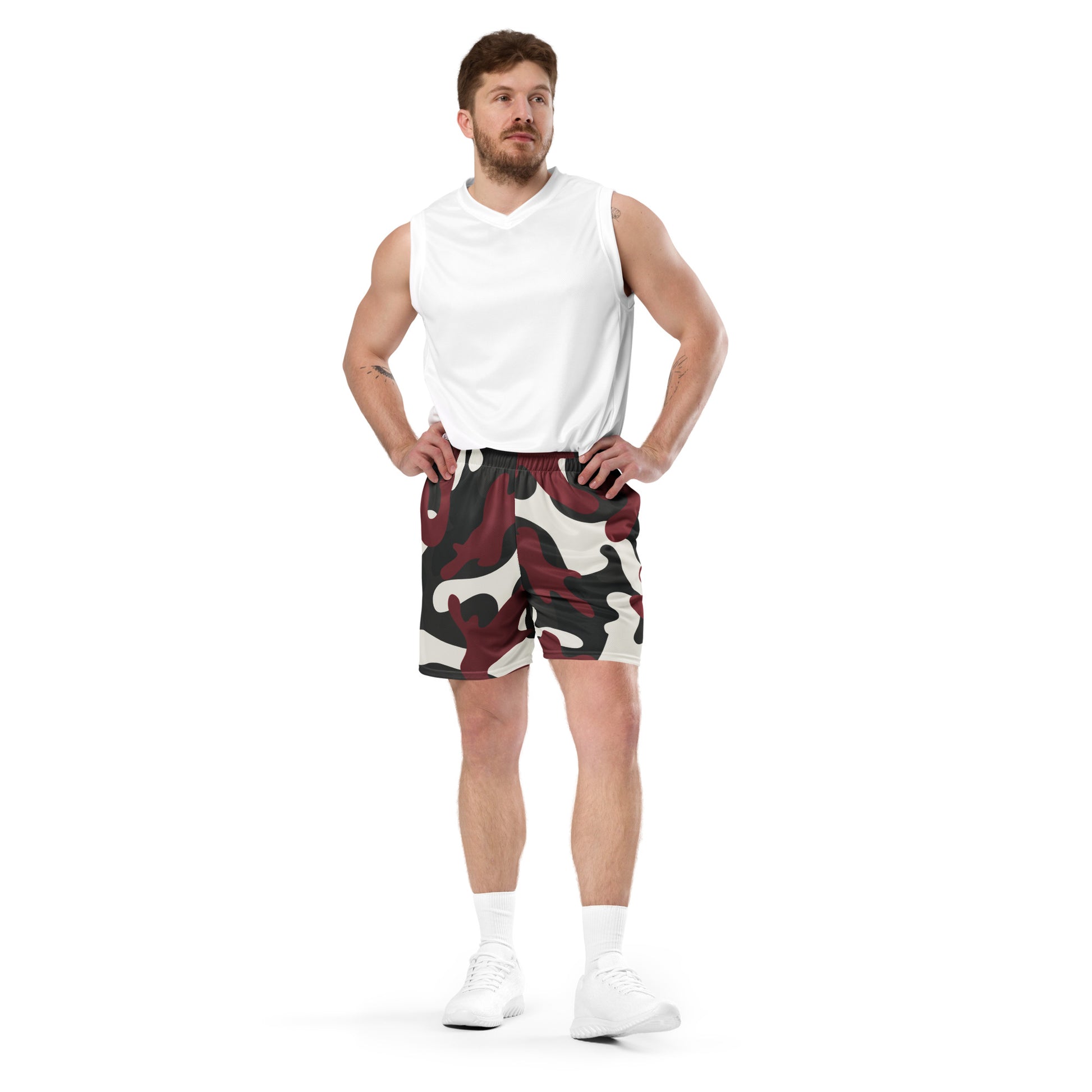 Humble Sportswear, men's camo mesh moisture wicking gym workout basketball shorts