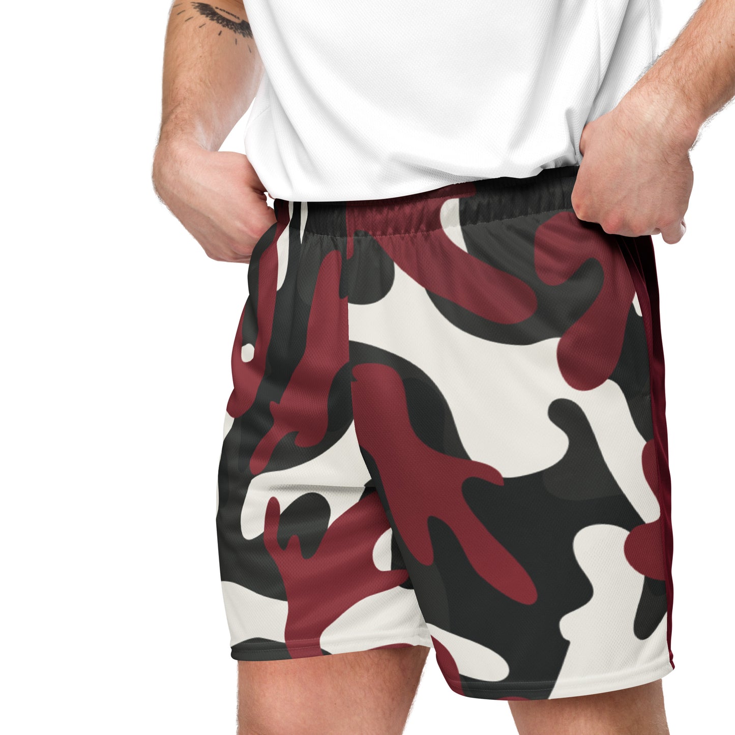 Humble Sportswear, men's camo mesh moisture wicking gym workout basketball shorts