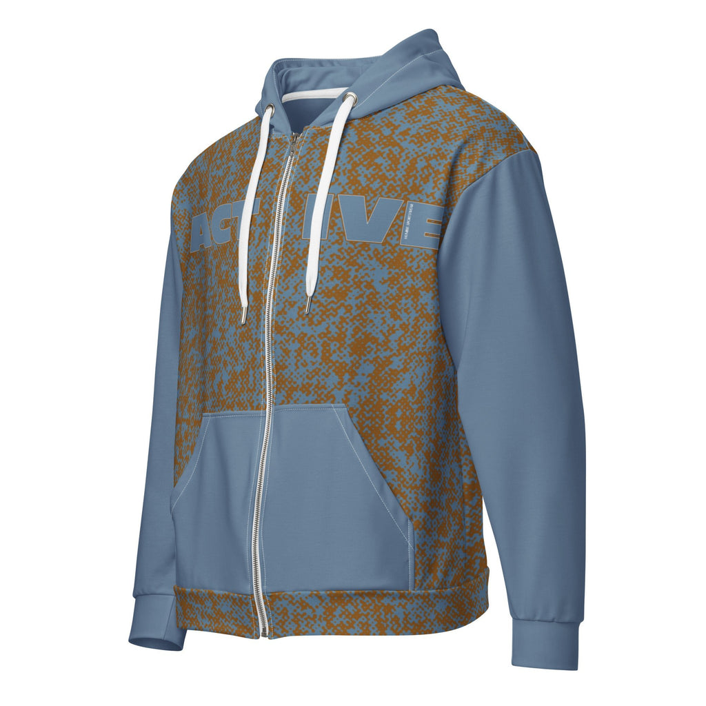 Humble Sportswear™ Men's Blue Active Zip Hoodie - Mirfia
