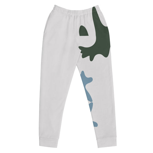 Humble Sportswear, women's gray abstract fleece slim fit joggers with pockets 