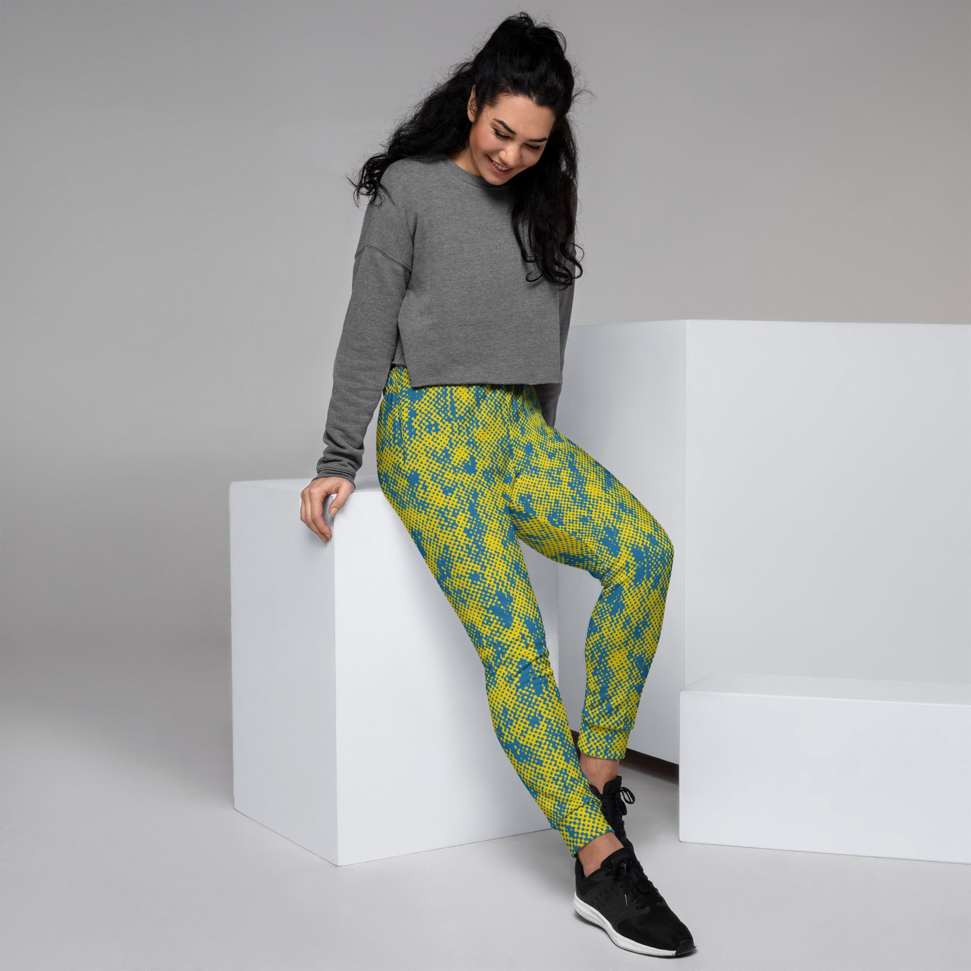 Humble Sportswear women's slim fit joggers all over print citrine joggers