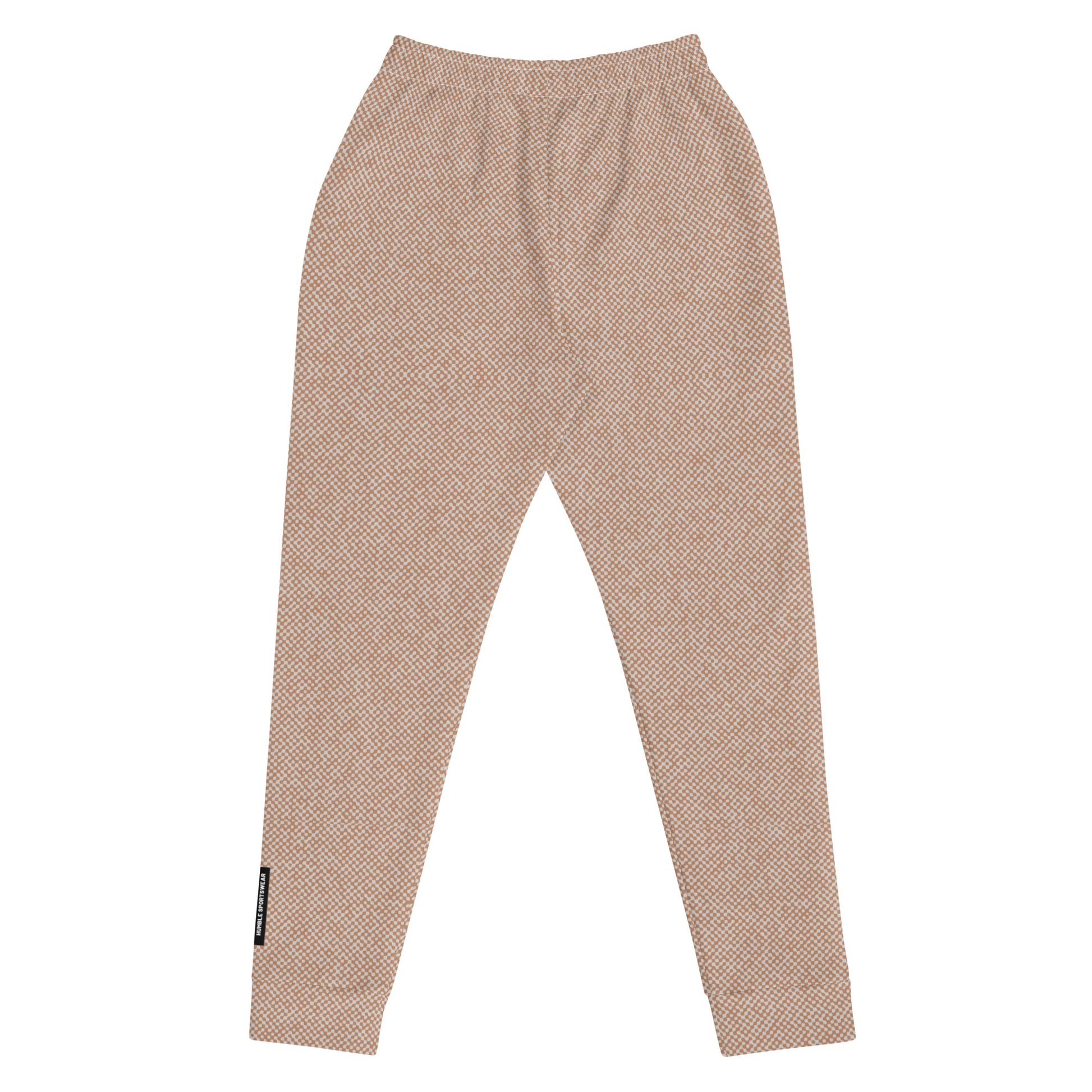 women's slim fit joggers all over print terry beige