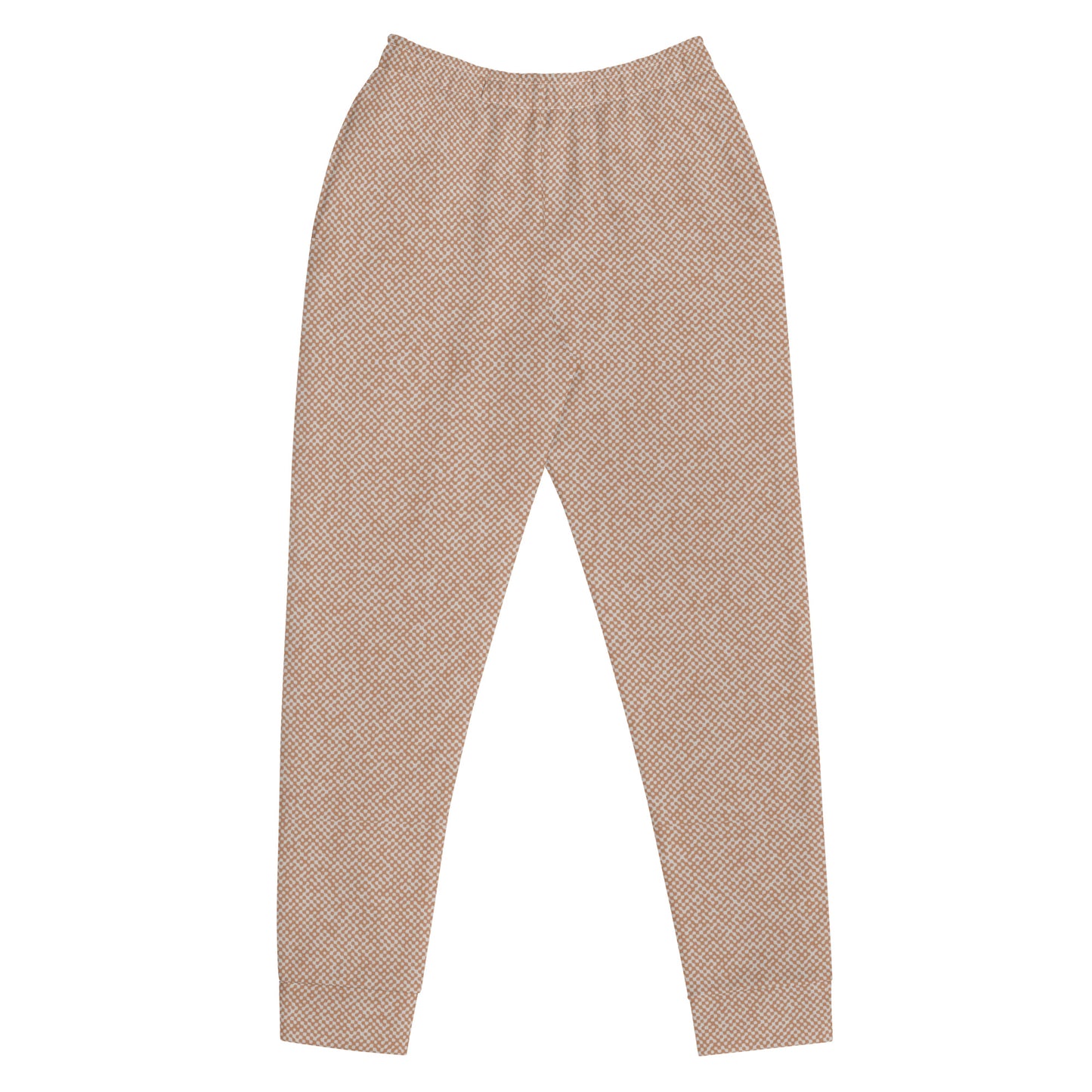 women's slim fit joggers all over print terry beige