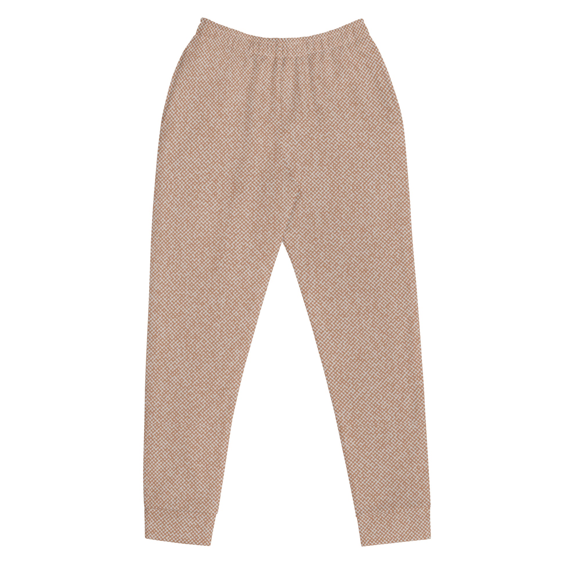 women's slim fit joggers all over print terry beige