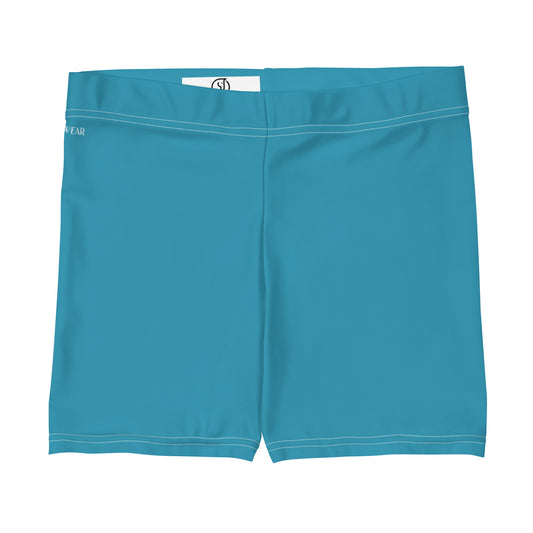 Humble Sportswear women's ceil blue Color Match stretchy active bike shorts 