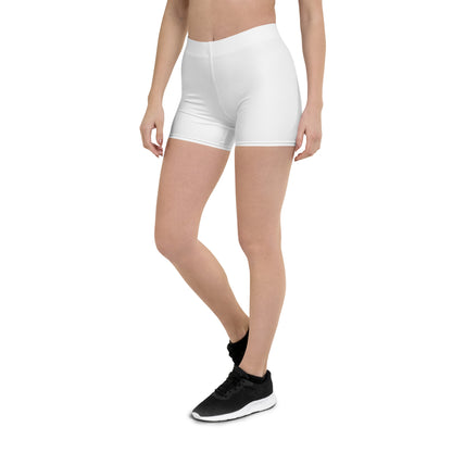 Humble Sportswear, women's Color Match activewear white stretchy bike shorts