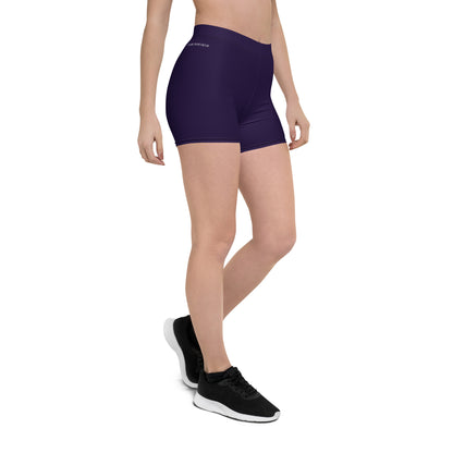 Humble sportswear, women's Color Match deep purple stretchy activewear bike shorts 