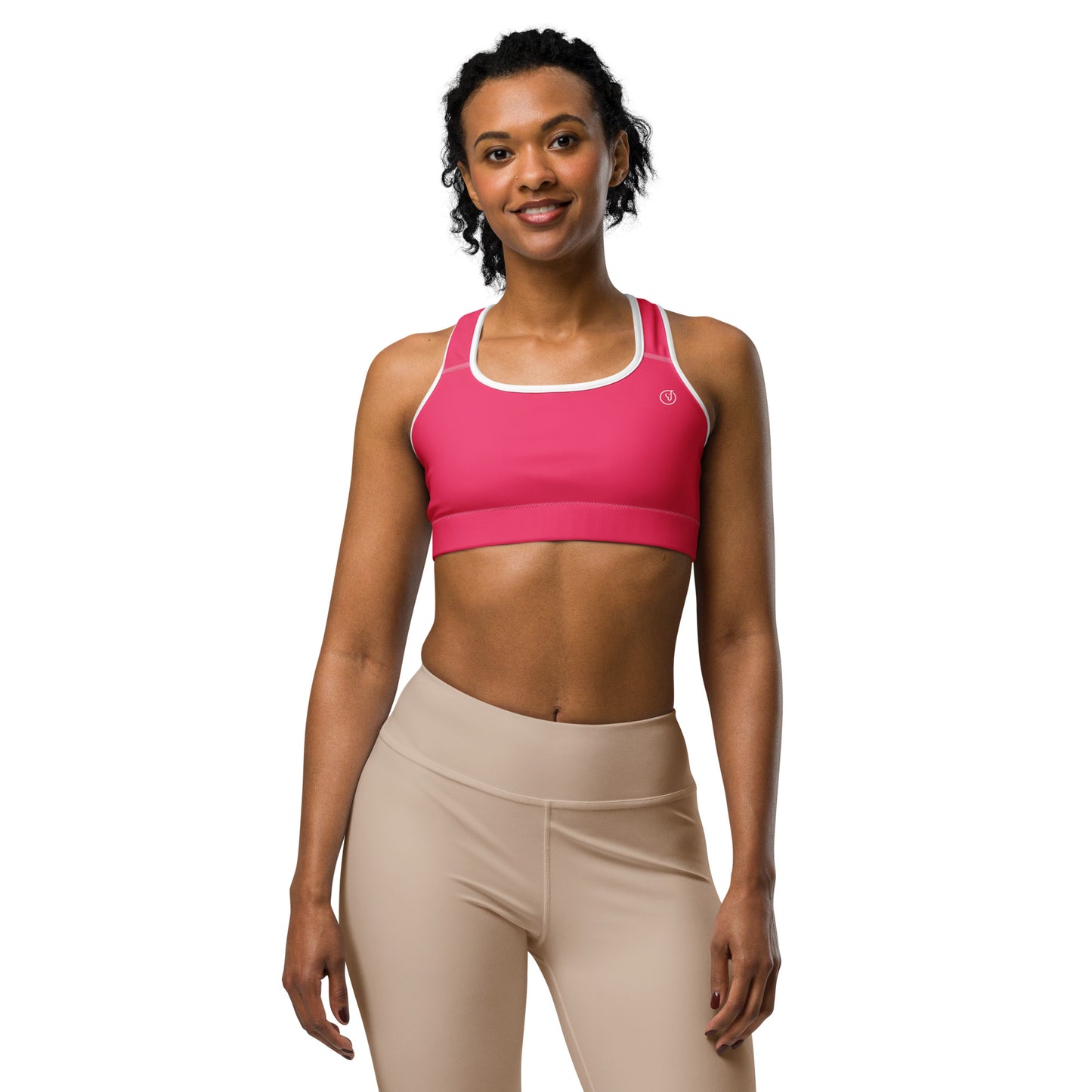 Humble Sportswear, women's pink dri fit supportive low impact sports bra for a-c cup