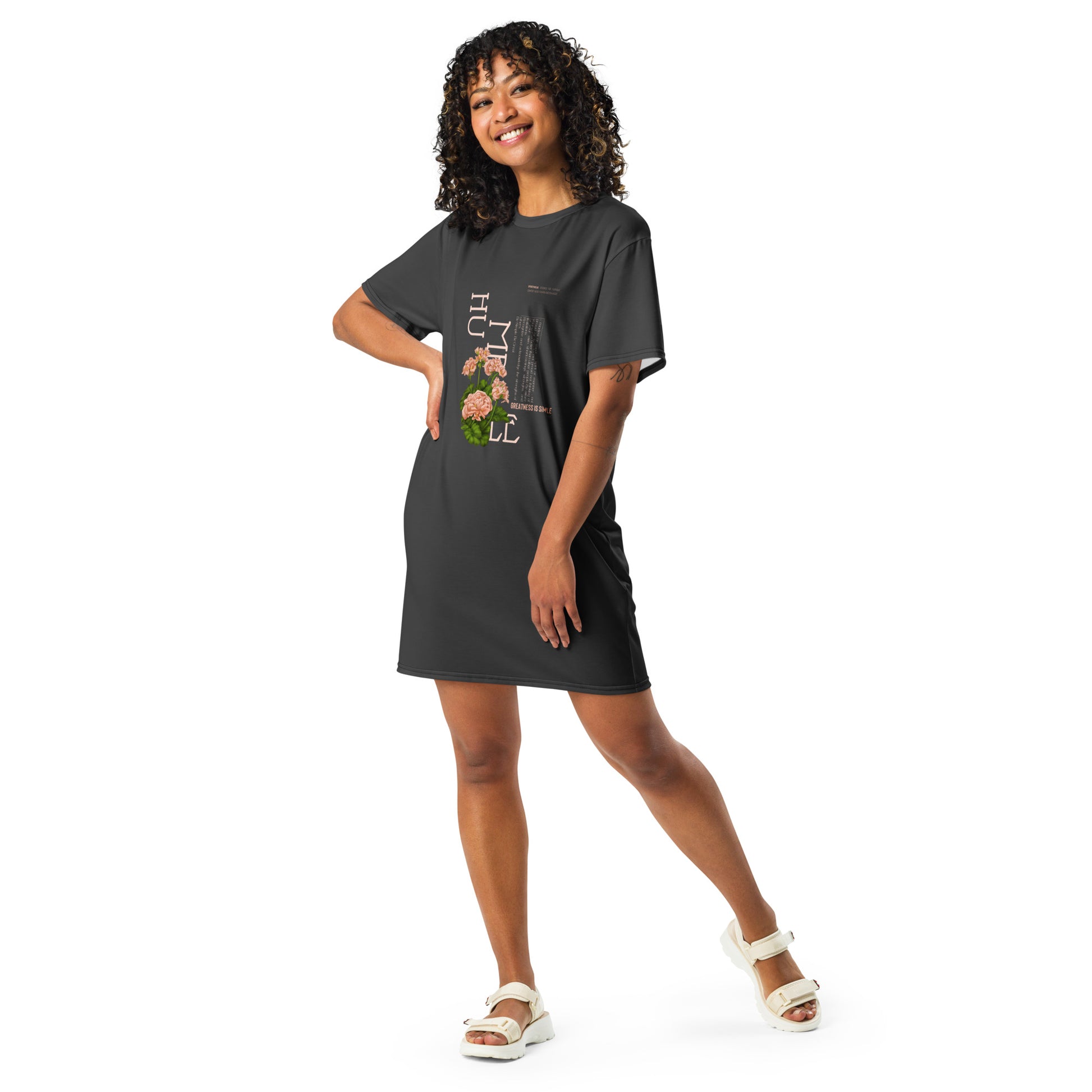 Humble Sportswear, women's floral oversized casual t-shirt dress