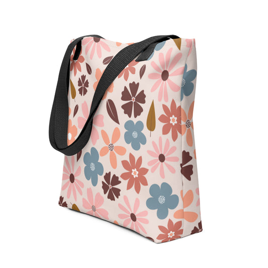 Mireille Fine Art, all-over print floral dual handle tote bag