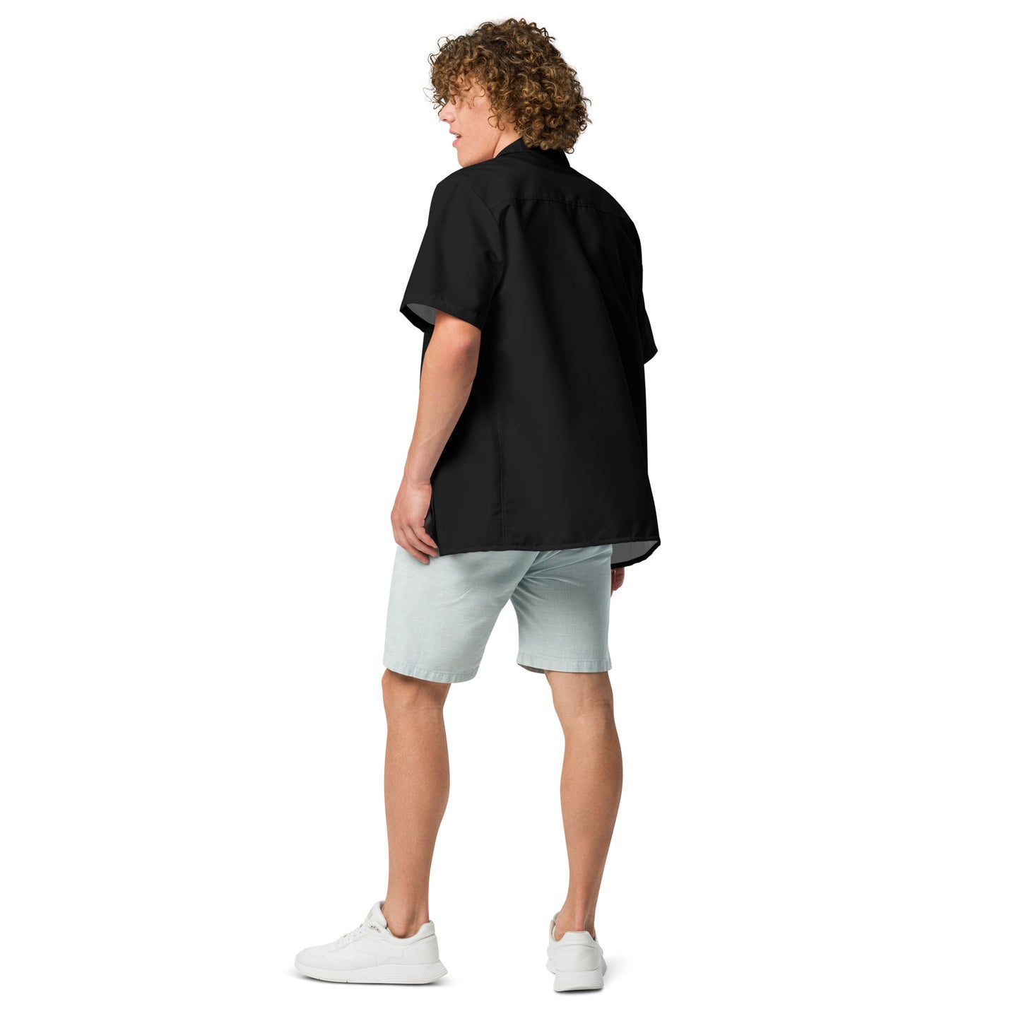 Humble Sportswear, men's Color Match black lightweight casual button shirt 