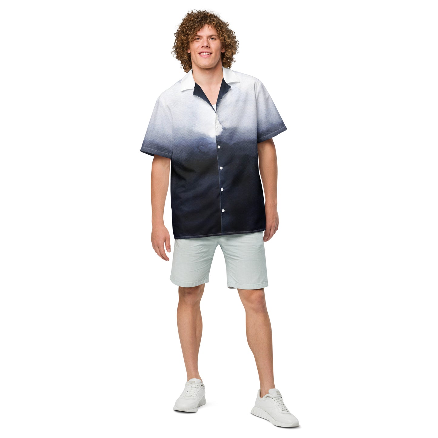 Humble Sportswear, men's casual lightweight ink gradient button shirt 