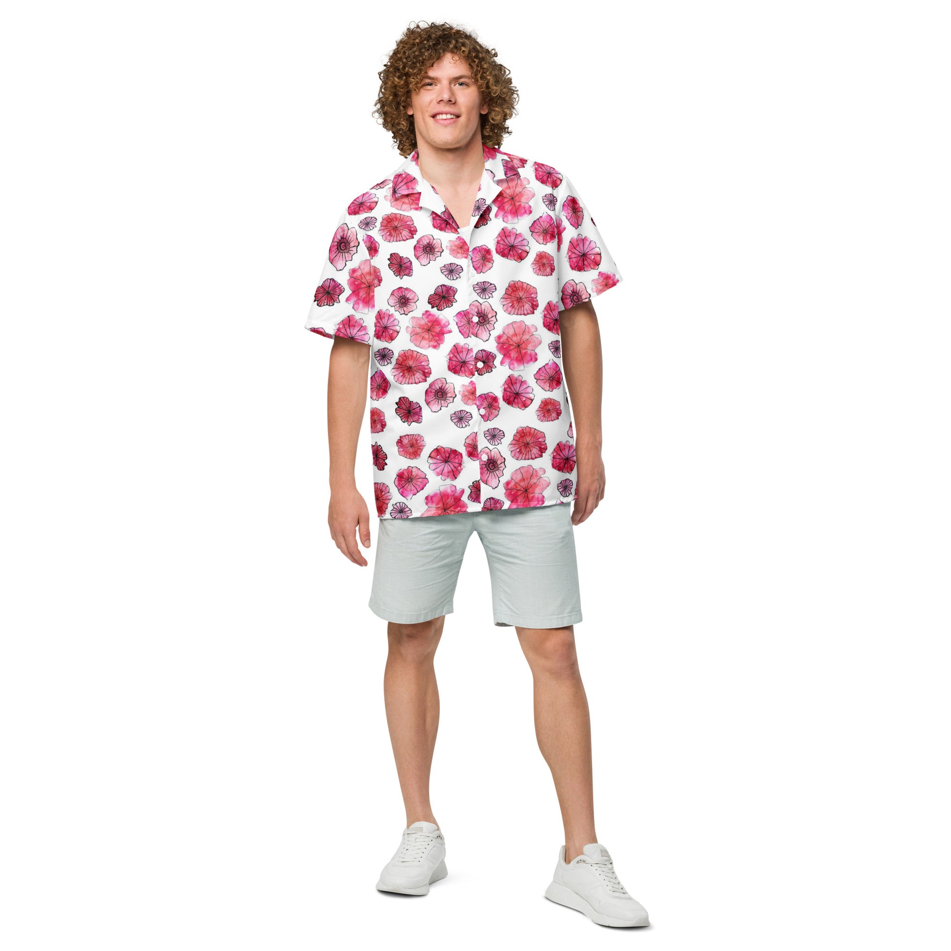 Humble Sportswear, men's tropical floral lightweight button shirt 