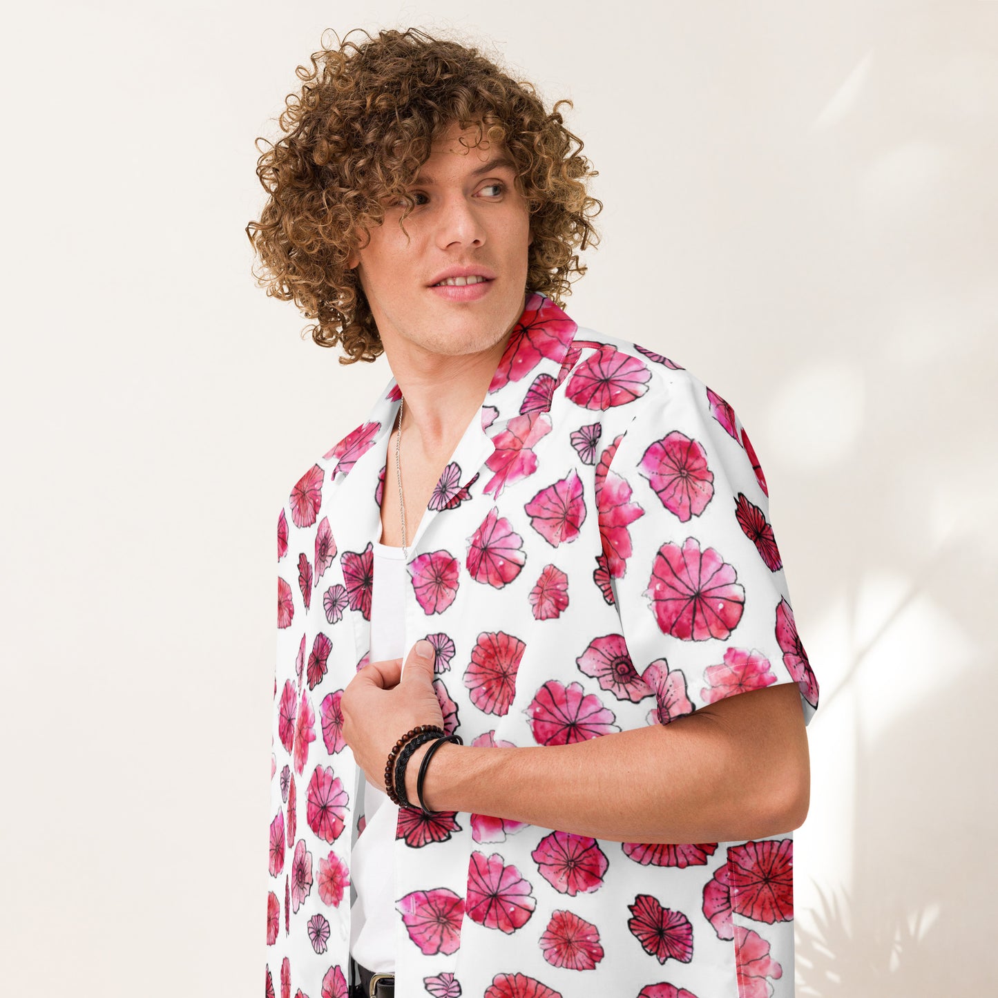 Humble Sportswear, men's tropical floral lightweight button shirt 