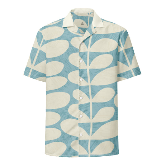 Humble Sportswear™, men's abstract blue green collared beach button shirt