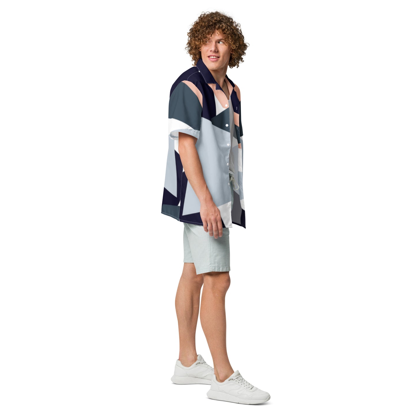 Humble Sportswear, men's XS, 6XL abstract lightweight beach button shirt 