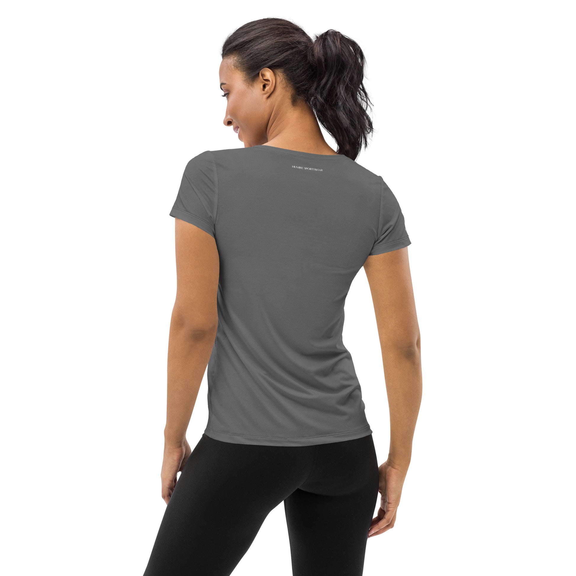 Humble sportswear women's sports mesh t-shirt grey color match 