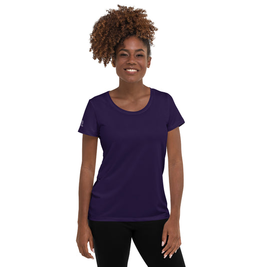 Humble Sportswear women's sports mesh t-shirt deep purple color match 