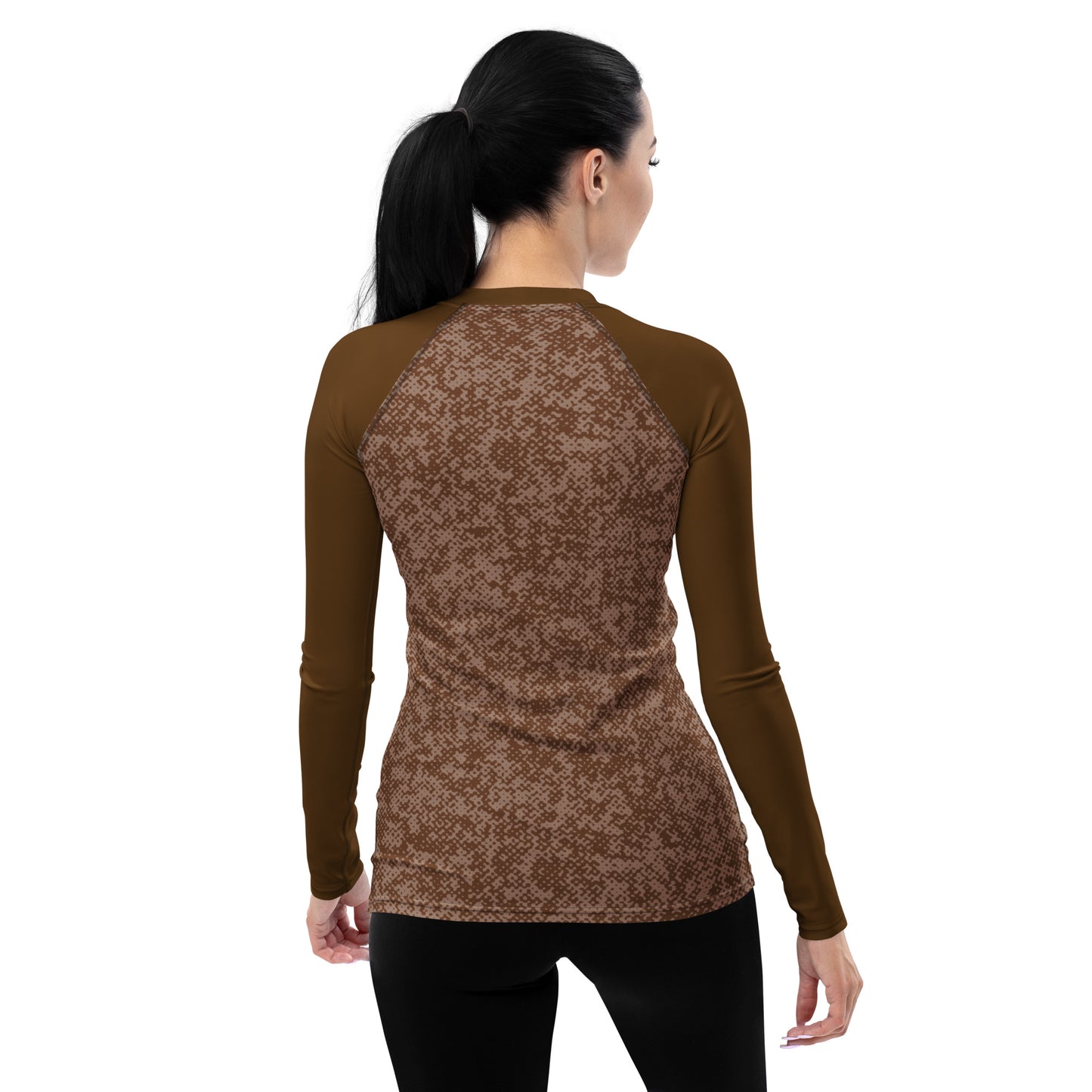 Humble Sportswear women's long sleeve brown athleisure rash guard 