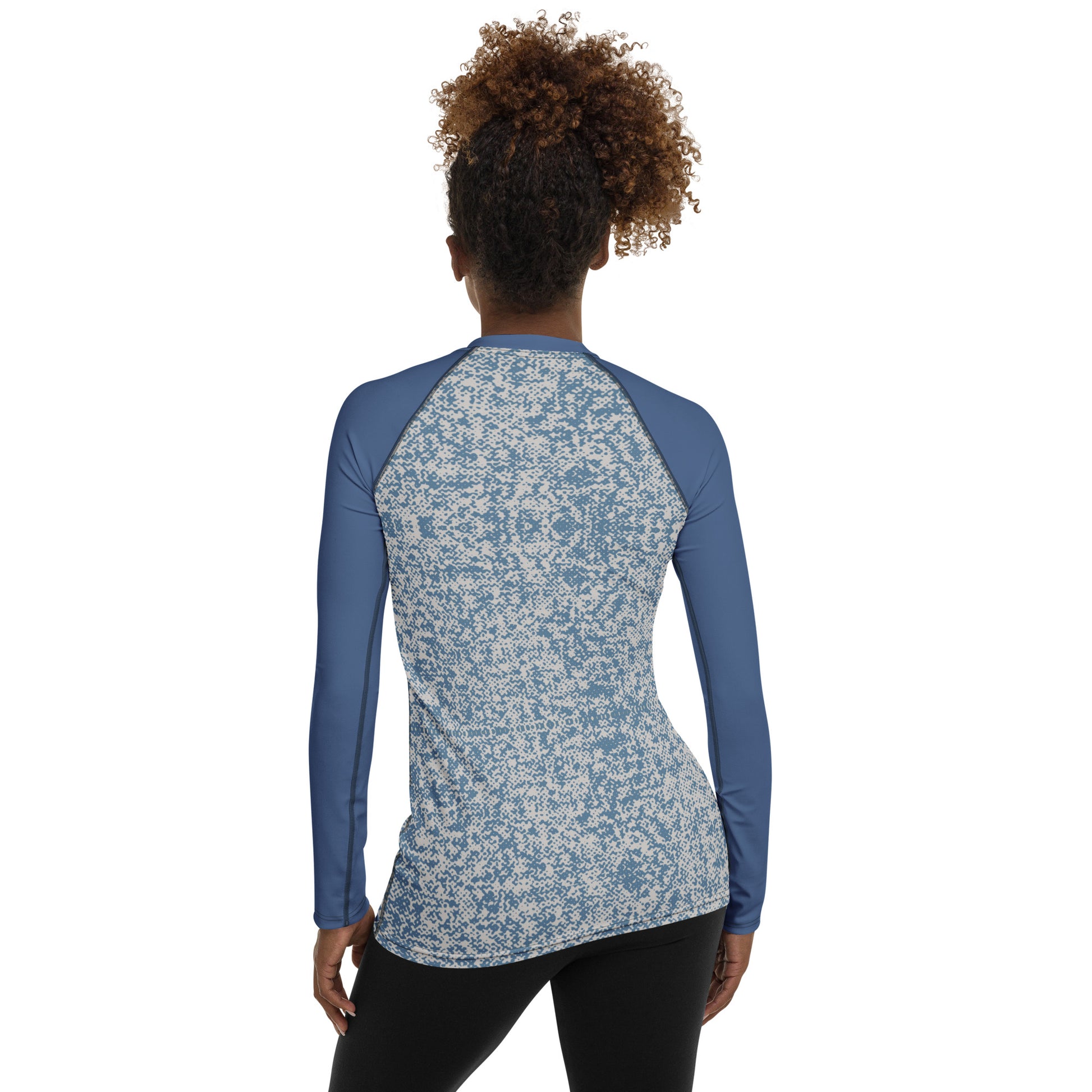 Humble Sportswear women’s blue long sleeve compression rash guard all over print