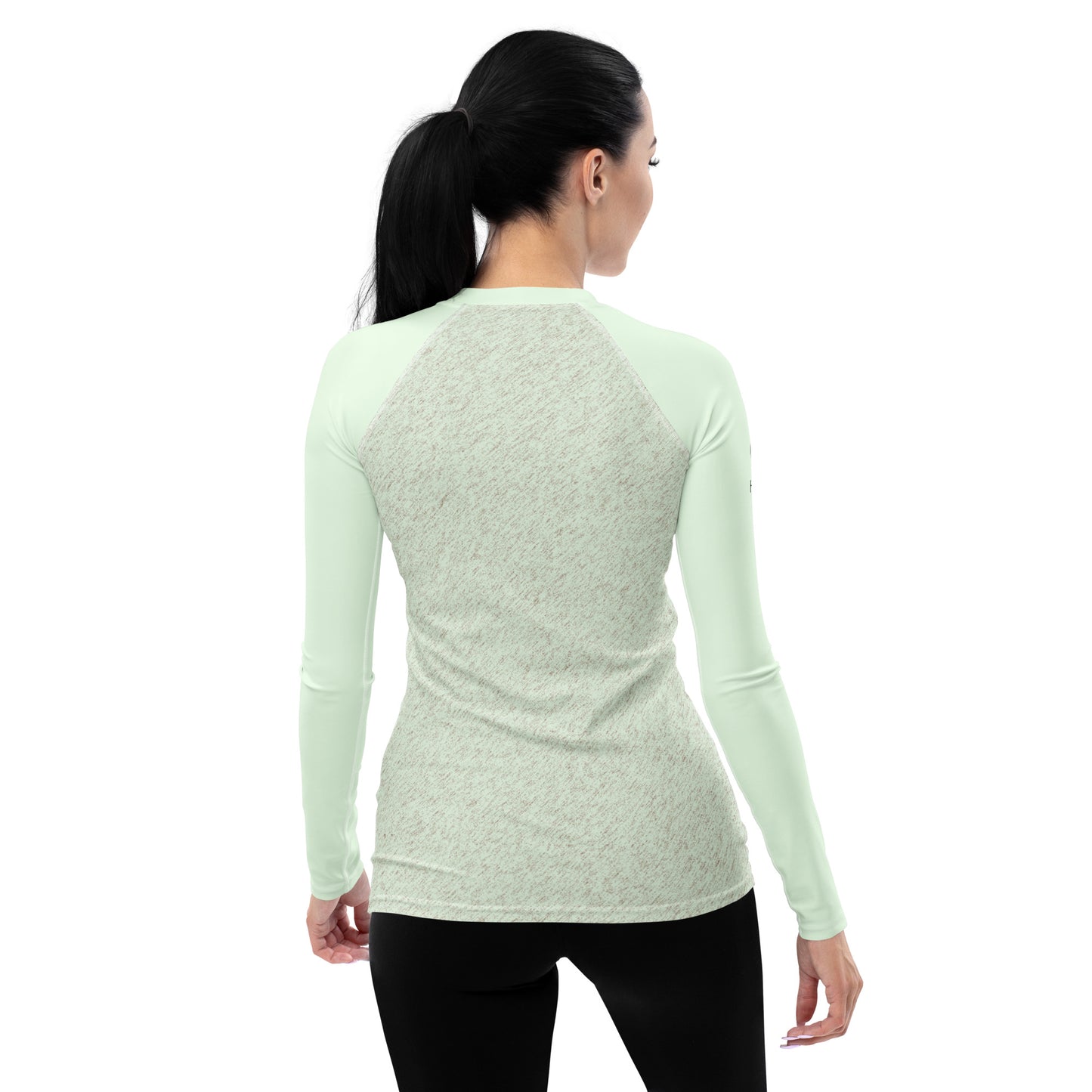 Humble Sportswear women’s long sleeve green all over print rash guard