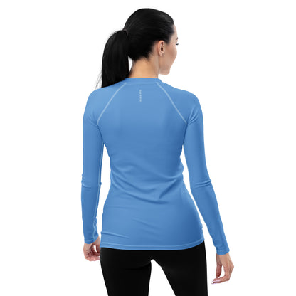 Humble Sportswear women’s long sleeve color match blue sport compression rash guard