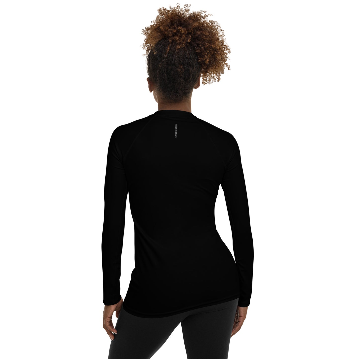 Humble Sportswear women’s long sleeve color match black sports compression rash guard