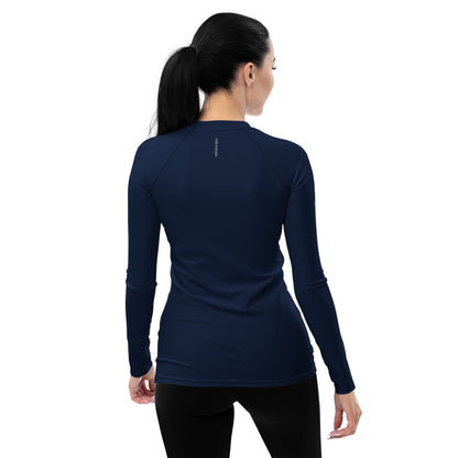 Humble Sportswear women’s color match blue long sleeve navy blue sports compression rash guard