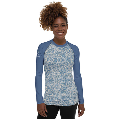 Humble Sportswear women’s blue long sleeve compression rash guard all over print