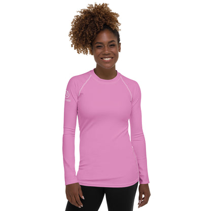 Humble Sportswear women’s long sleeve pink color match compression rash guard