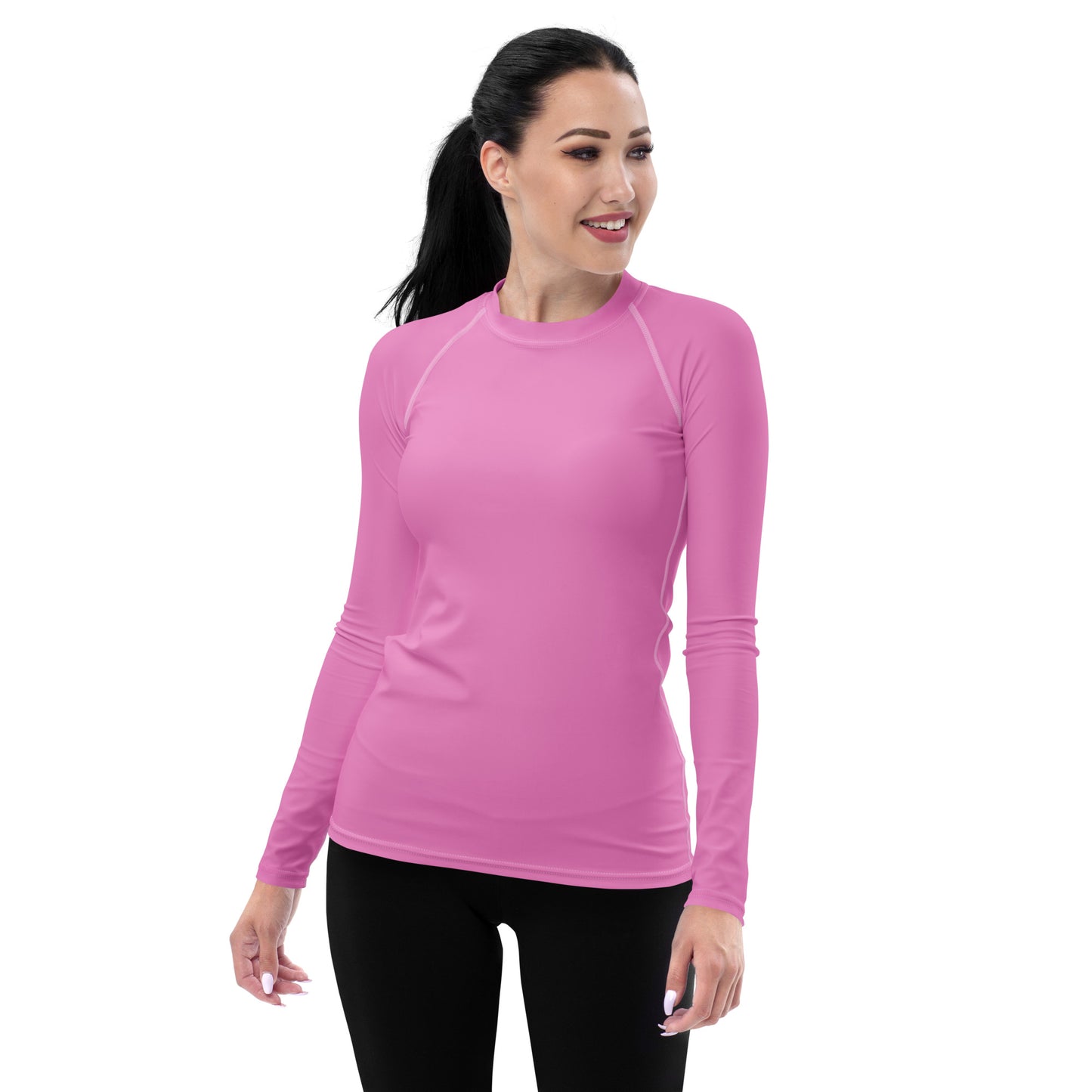 Humble Sportswear women’s long sleeve pink color match compression rash guard